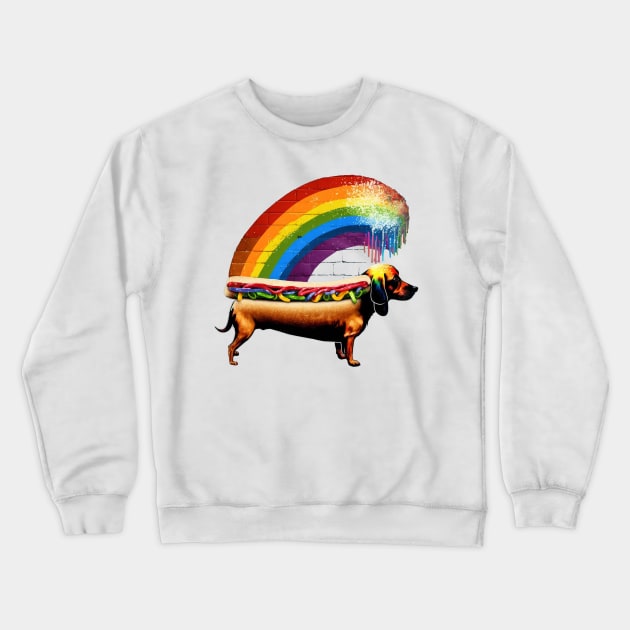 Rainbow Hotdog Crewneck Sweatshirt by apsi